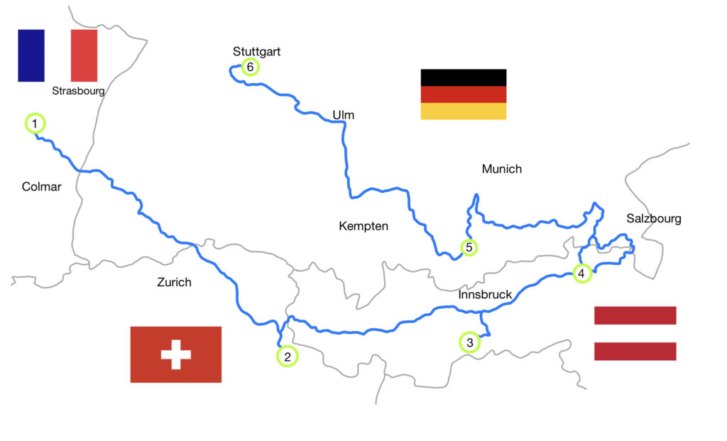 Carte rallye 3 Frontières Carte rallye 3 Frontières 2024 Suisse Autriche et Allemagne